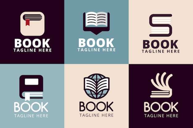 Free vector book logo template pack