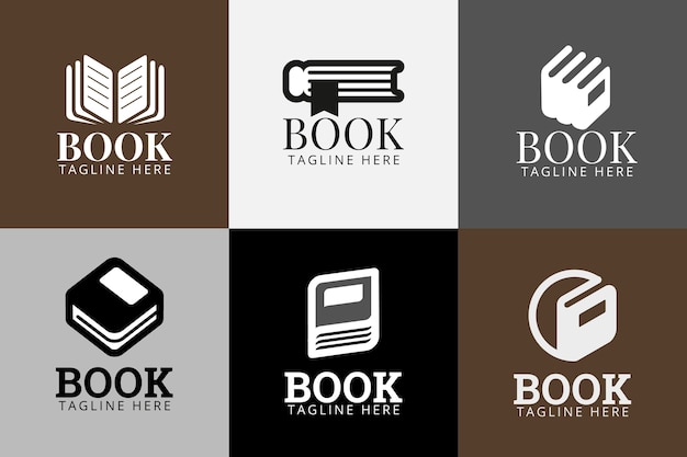 Free vector book logo template pack