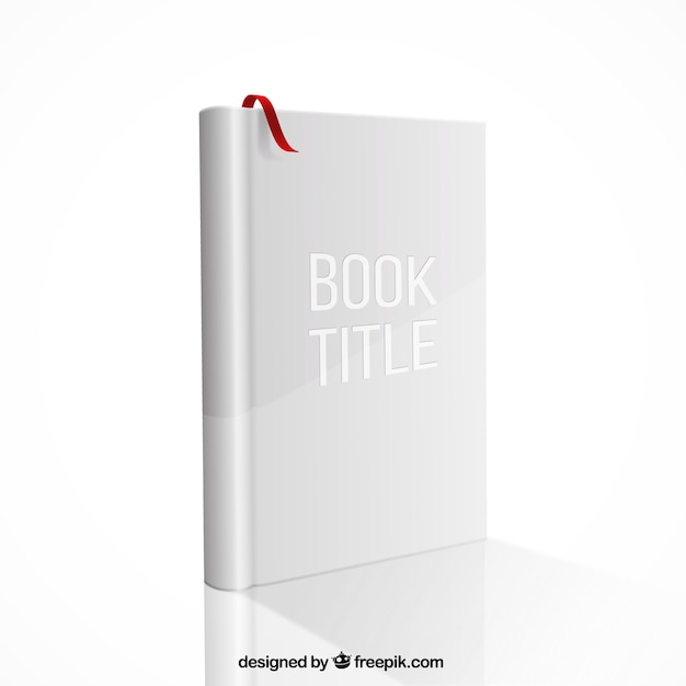 Book mockup with red ribbon