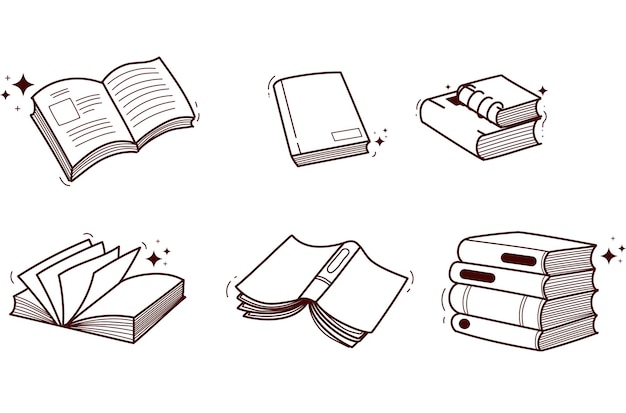 Free Vector book notebook doodle hand drawn icon symbol education concept