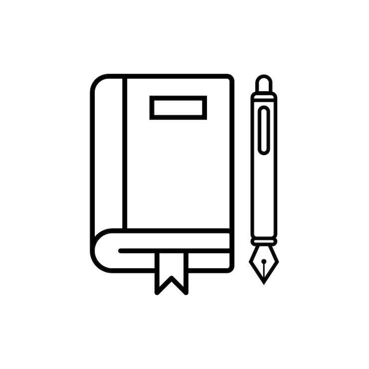 Free Vector book pen icon