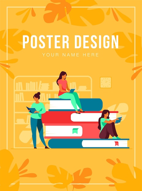 Free vector book readers poster template