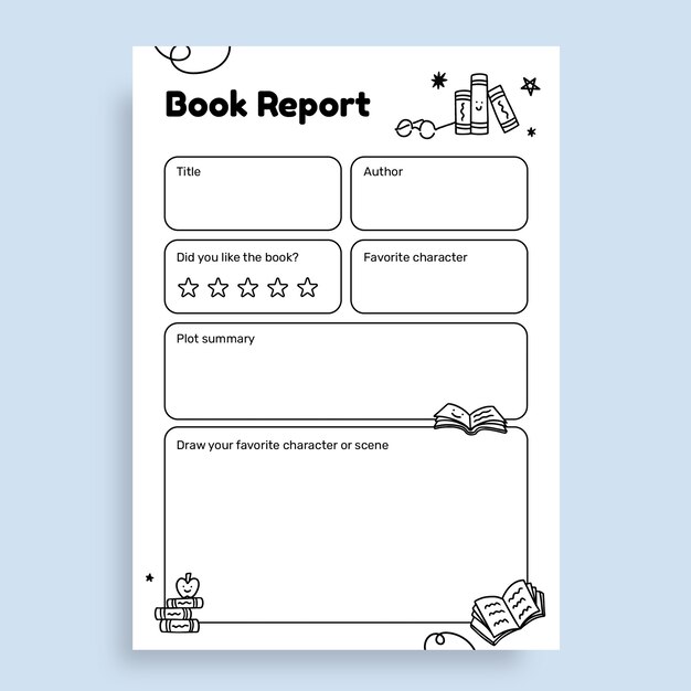 Book report template design