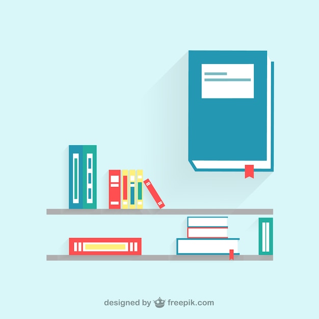 Free vector book shelf illustration