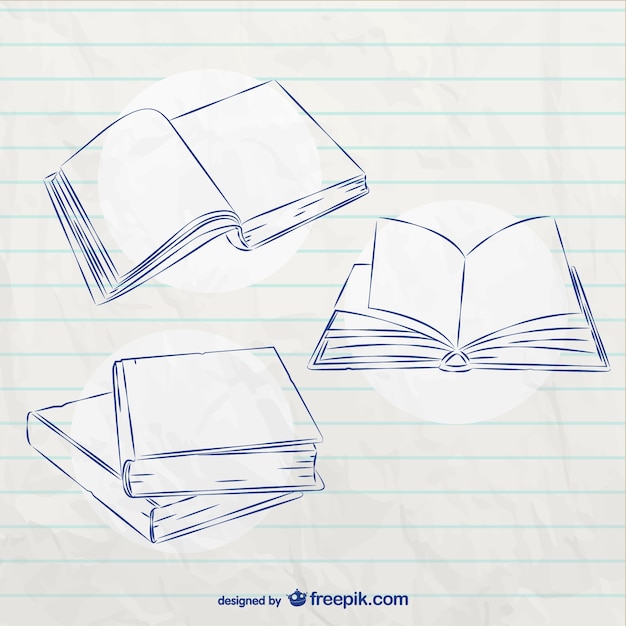 Free vector book sketches