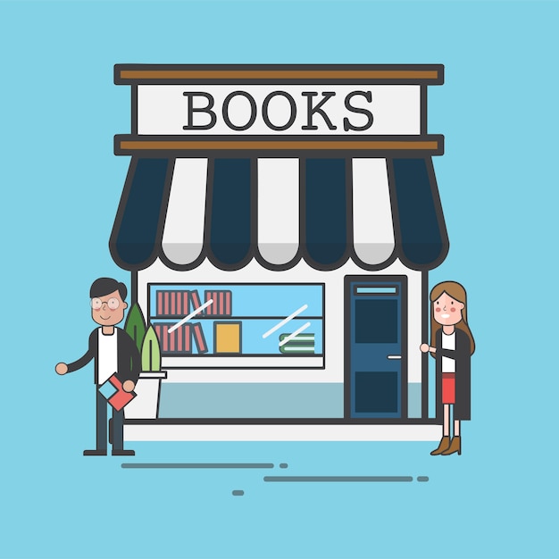 Free vector book store