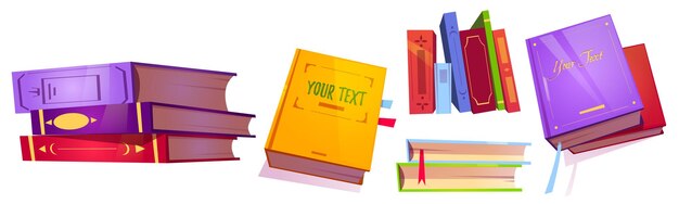 Free vector books icons, literature with color covers