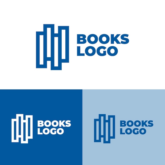 Books logo set in different colors