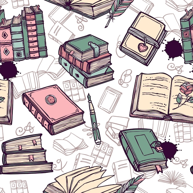 Books Seamless Pattern