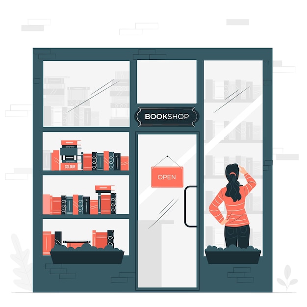 Free vector bookshop concept illustration