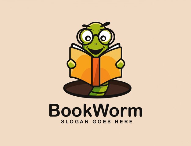 本の虫のキャラクター ワームの子供たちが本を読んで学校コレクションの小さな赤ちゃん動物 プレミアムベクター