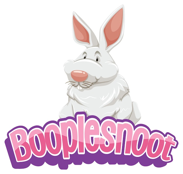 Booplesnoot font design with a cute rabbit cartoon character