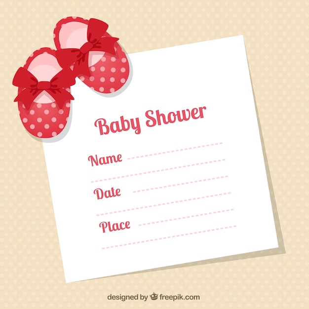 Free vector bootees baby shower card