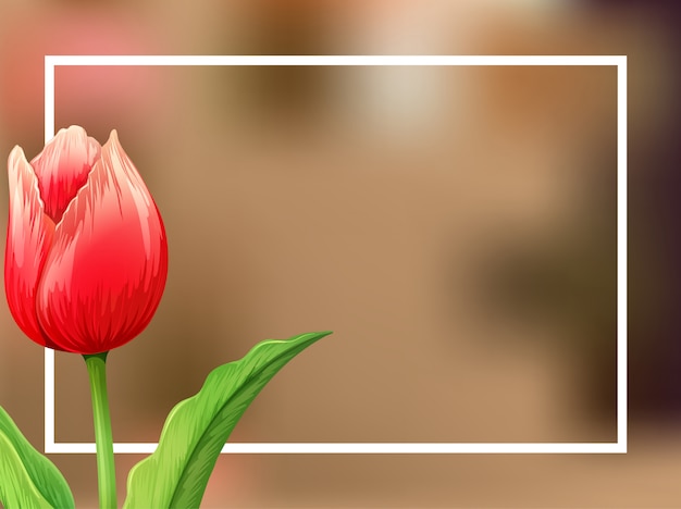 Бесплатное векторное изображение Пограничный фон с тюльпаном
