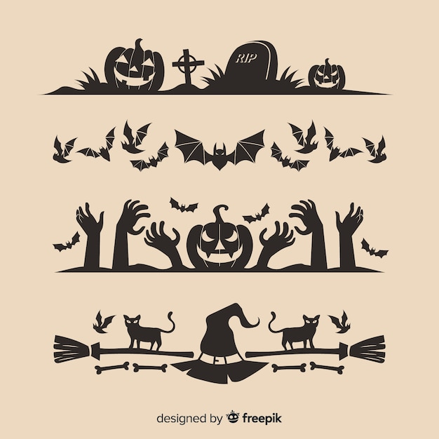 Free Vector border collection for halloween