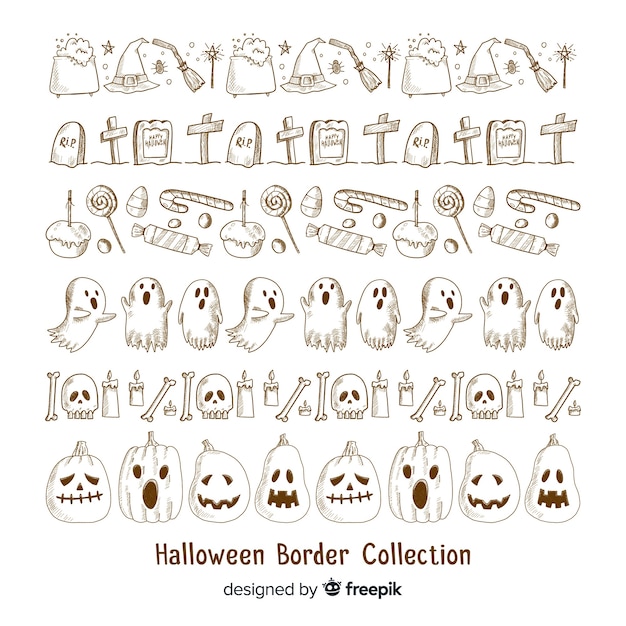 Free vector border collection for halloween