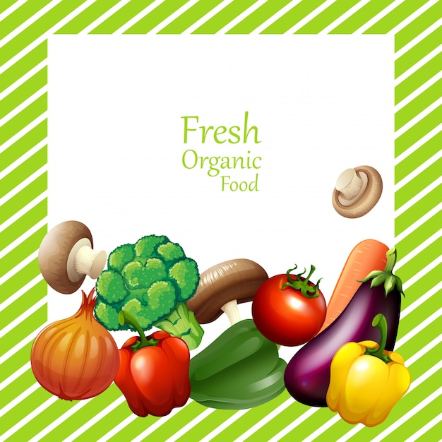 Free vector border design with fresh vegetables