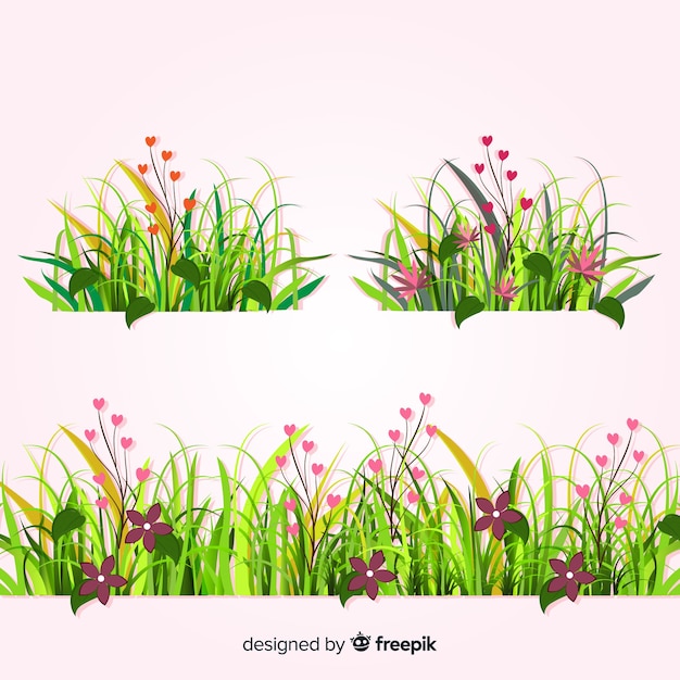 Free vector border of grass realistic style