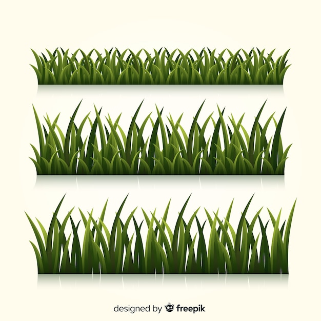 Border of grass realistic style