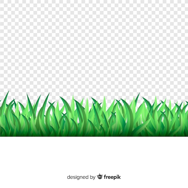 Border of grass realistic style