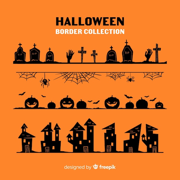 Vettore gratuito border pack per halloween