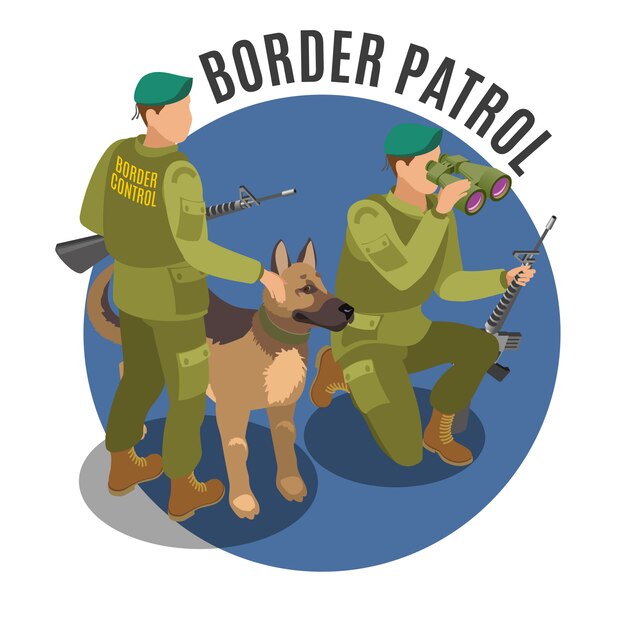 Border patrol with dog