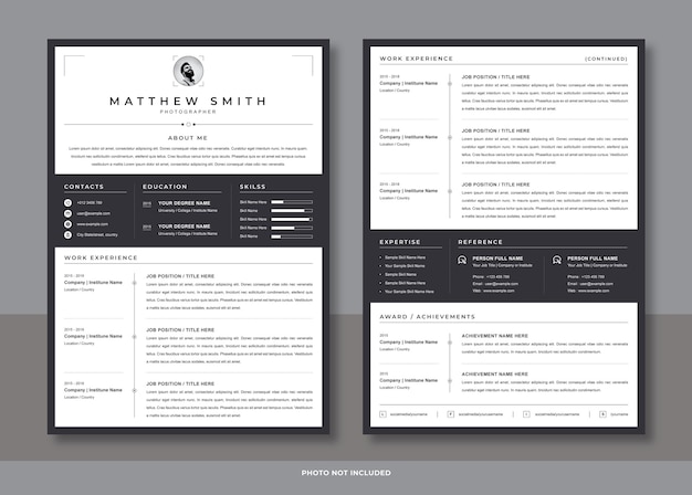 Border resume template Premium Vector