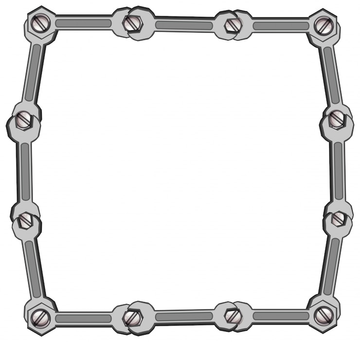 Free Vector border template with wrenches