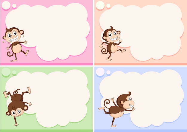 Графические шаблоны с маленькими обезьянами