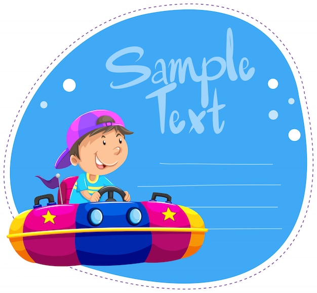 Free vector border with boy on boat