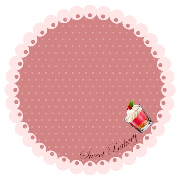 Free vector border with cake in glass