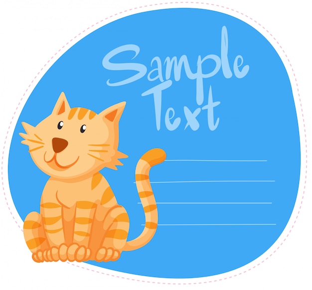 Free vector border with ginger cat