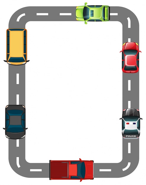 Vettore gratuito confine con strada e auto