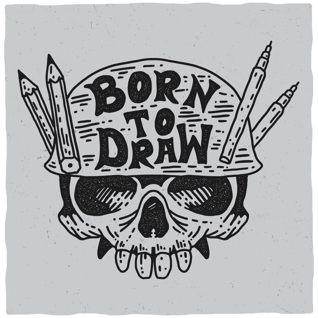 Born To Draw Poster