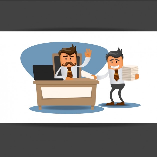 Free vector boss and businessman in the office