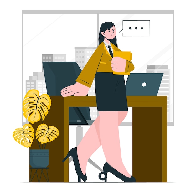 Free vector boss woman concept illustration