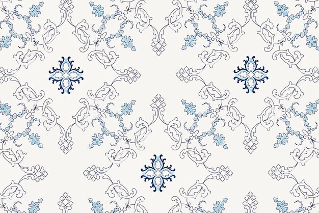 Botanical blue vintage style background vector