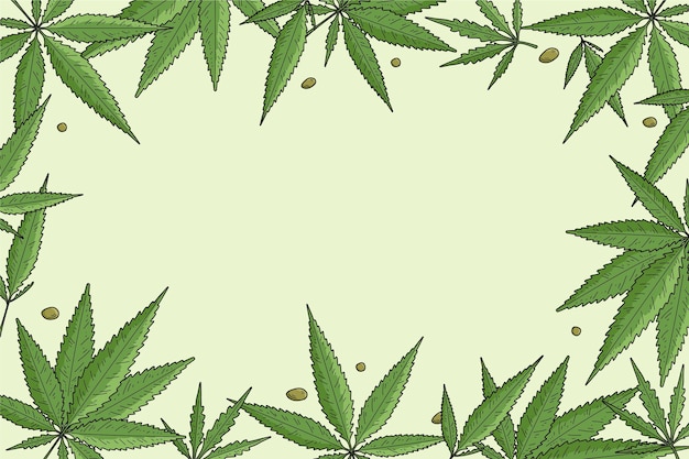 無料ベクター 植物の大麻の葉の背景