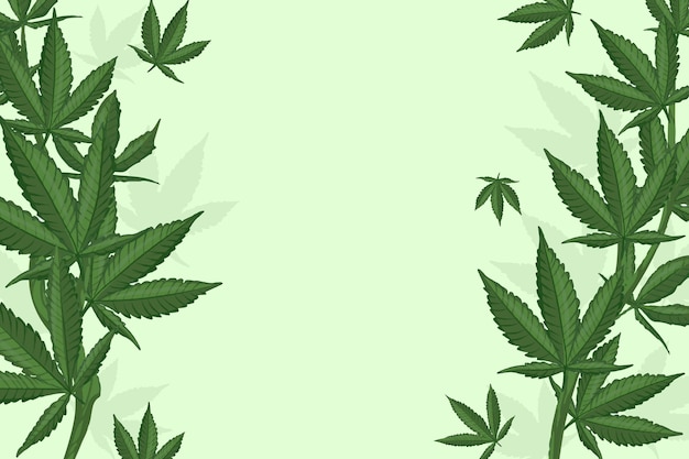 Botanical cannabis leaf background