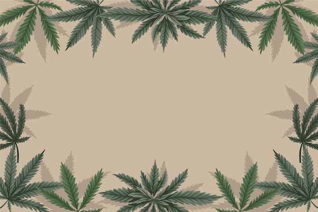 Botanical cannabis leaf background Premium Vector