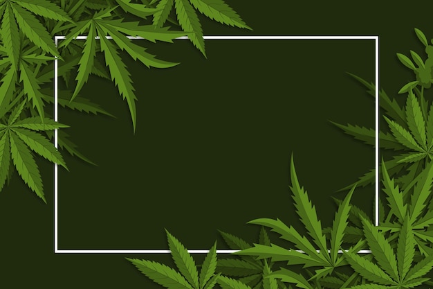 Бесплатное векторное изображение Ботанический фон листьев конопли