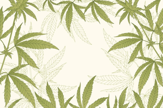 Fondo botanico della foglia della cannabis