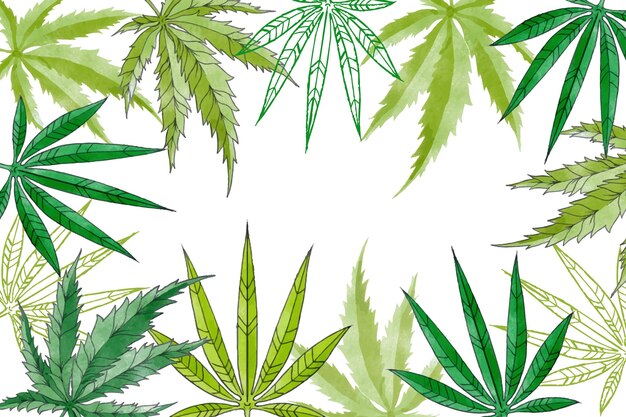 Botanical cannabis leaf wallpaper