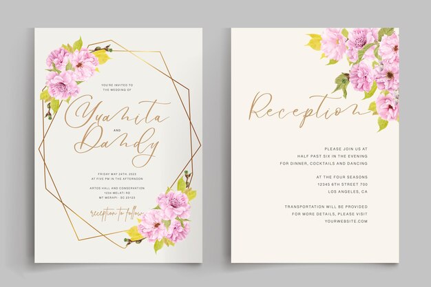 botanical cherry blossom card design