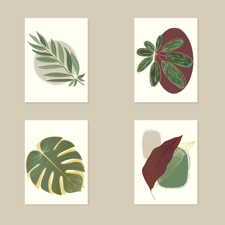 Free Vector botanical cover collection