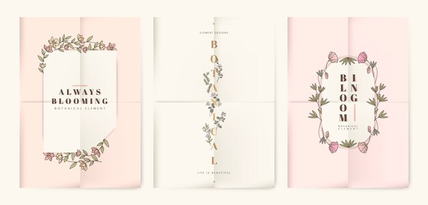 Botanical floral card set