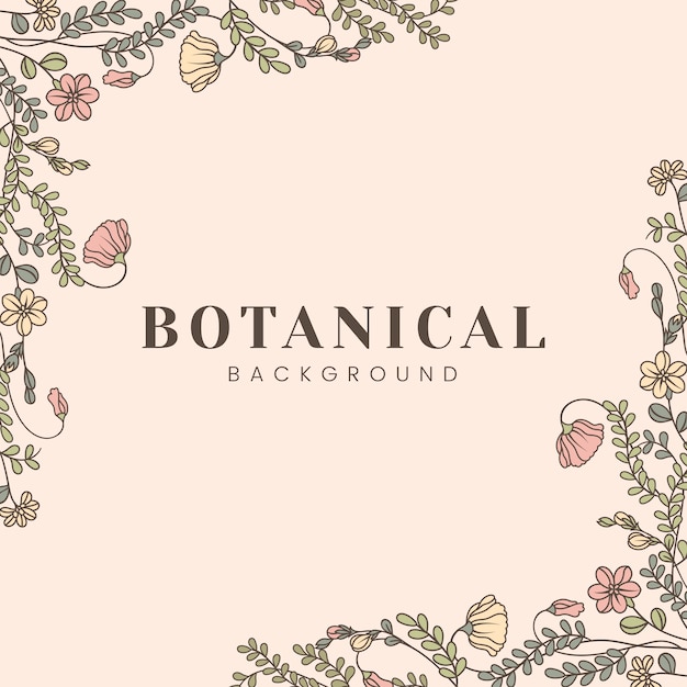 Vettore gratuito illustrazione floreale botanica mockup