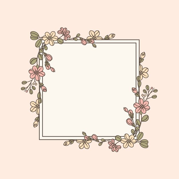 Botanical floral mockup illustration