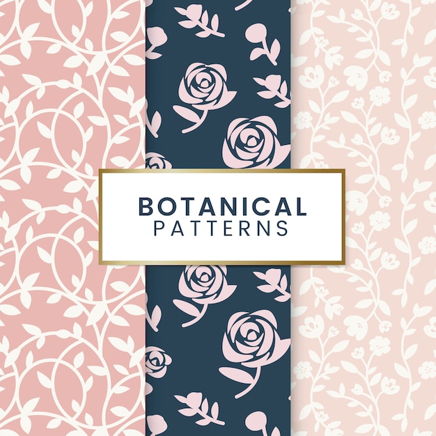 Free vector botanical floral patterns illustration