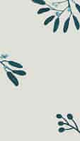 Free vector botanical flower copy space on a gray phone background